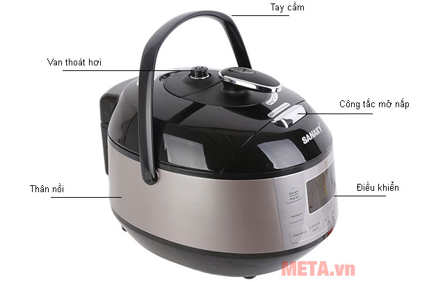 Cấu tạo các bộ phận của nồi áp suất điện tử