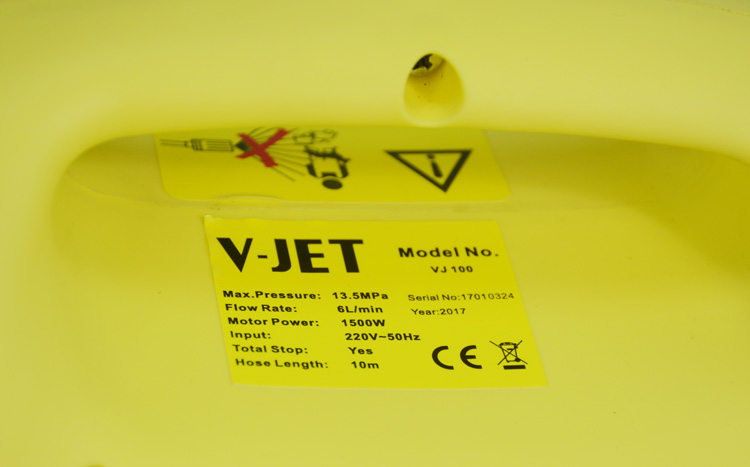 Thông số kỹ thuật của máy rửa xe V-JET VJ 100 Thông số kỹ thuật của máy rửa xe V-JET VJ 100