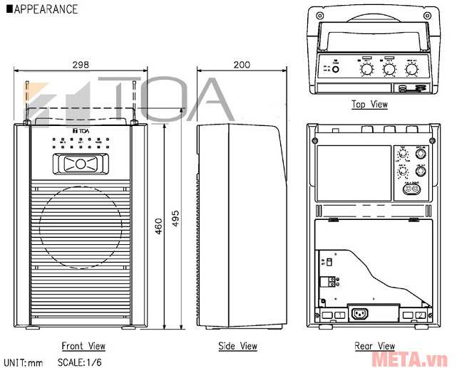 Cấu tạo của tăng âm xách tay có cassette TOA WA-1822CH