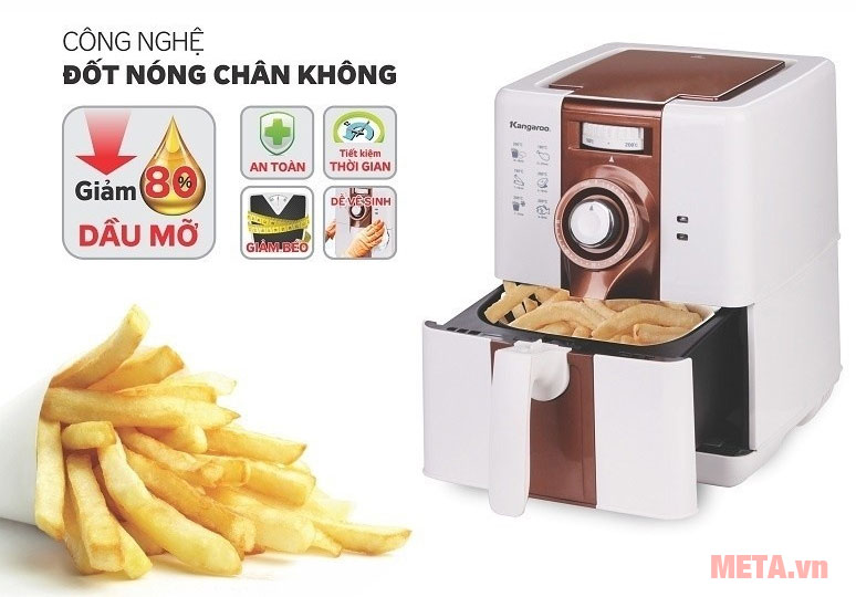 Nồi chiên chân không giúp chế biến các món ăn nhanh chóng 