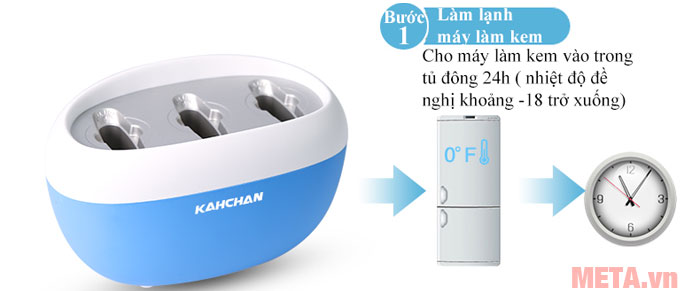 Bước 1: Bạn cho máy vào ngăn đá tủ lạnh 24 giờ