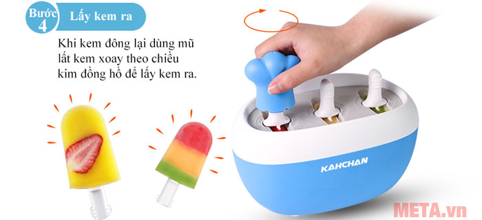 Bước 4: Sau 6 - 8 phút lấy kem và thưởng thức