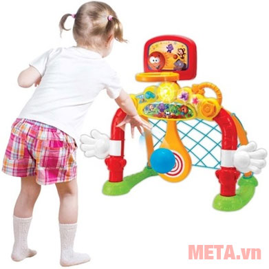 Cột lưới ném/thả bóng khiến bé thích thú 