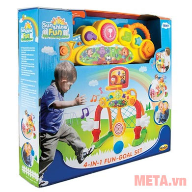 Cột lưới ném/thả bóng với hộp đựng 