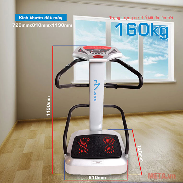 Kích thước máy rung massage 