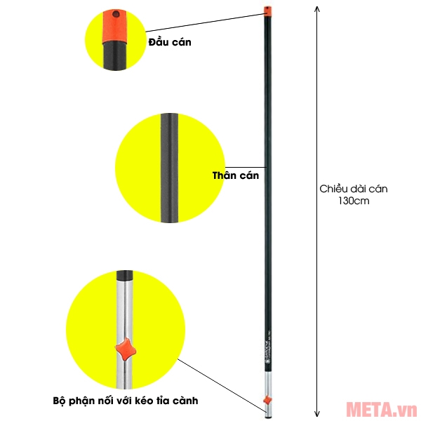 Cán nhôm đa năng 130cm Gardena 03713-20