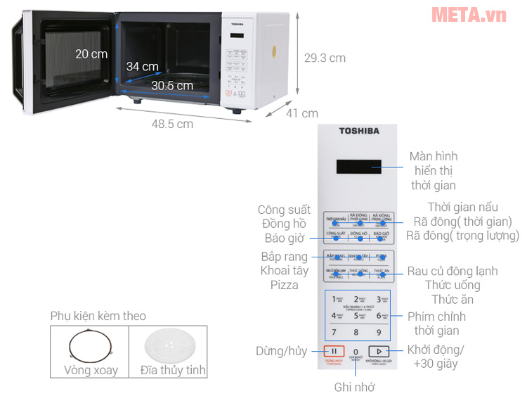 Cấu tạo lò vi sóng Toshiba ER-SS23(W)VN 