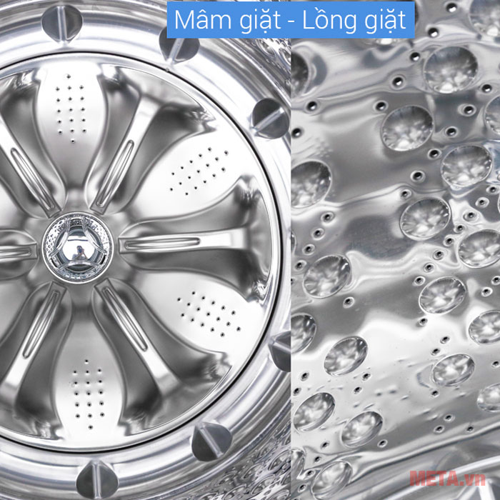 Máy giặt LG với mâm giặt và lồng giặt 