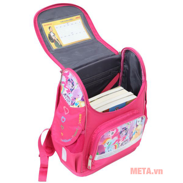 Balo cấp 1 chống gù Miti BL11060WS Pony có ngăn chính rộng rãi Balo cấp 1 cho bé gái