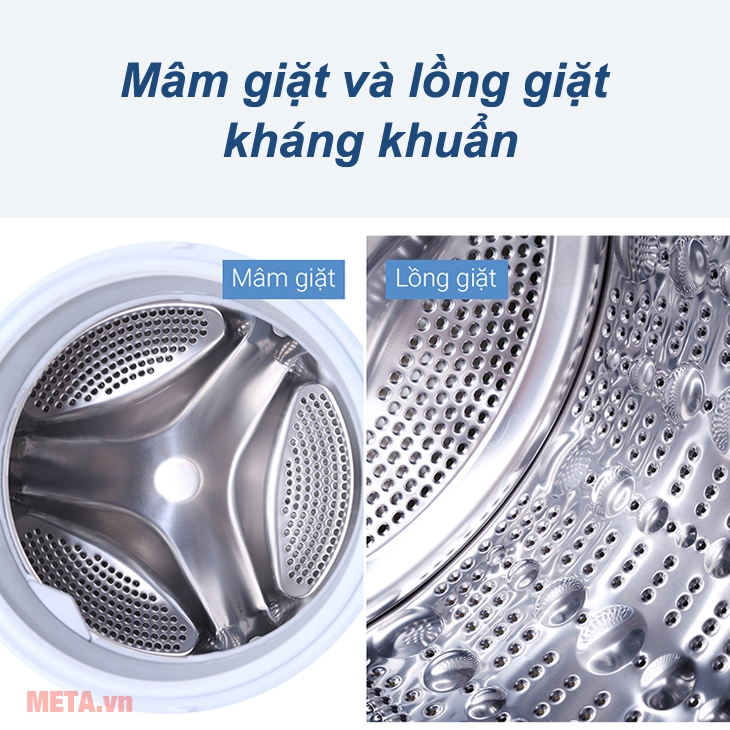 Mâm giặt và lồng giặt của máy giặt LG có khả năng kháng khuẩn