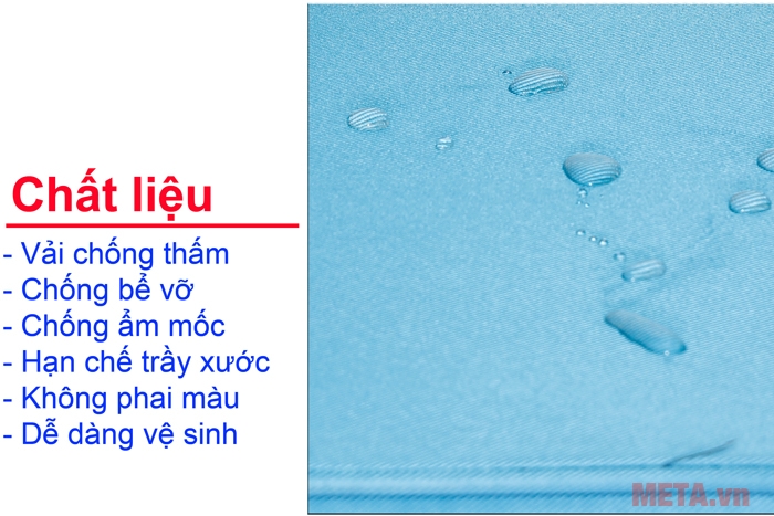 Chất liệu thống thấm nước nhỏ giọt Vali vải