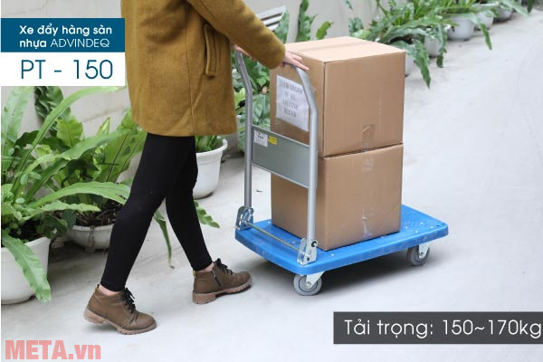 Xe đẩy hàng PT-150 được ứng dụng rộng rãi trong nhà các kho bãi, siêu thị...