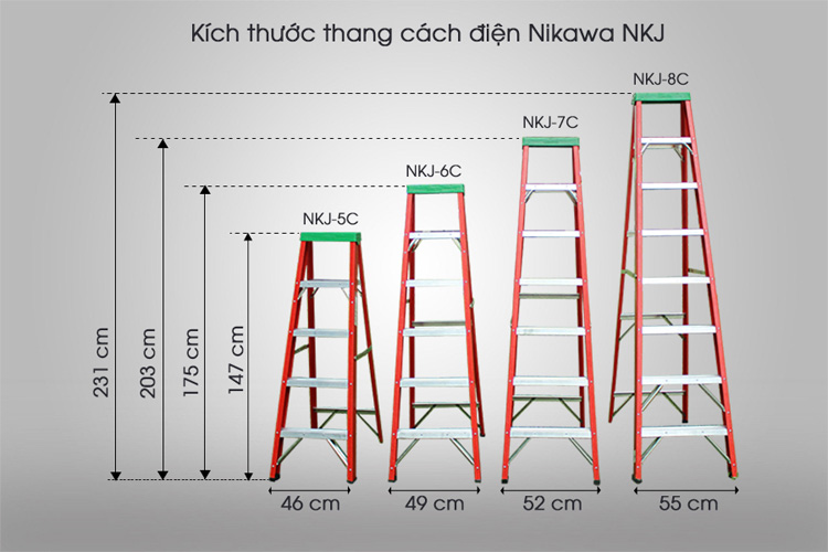 Nikawa NKJ được thiết kế với nhiều chiều cao sử dụng khác nhau