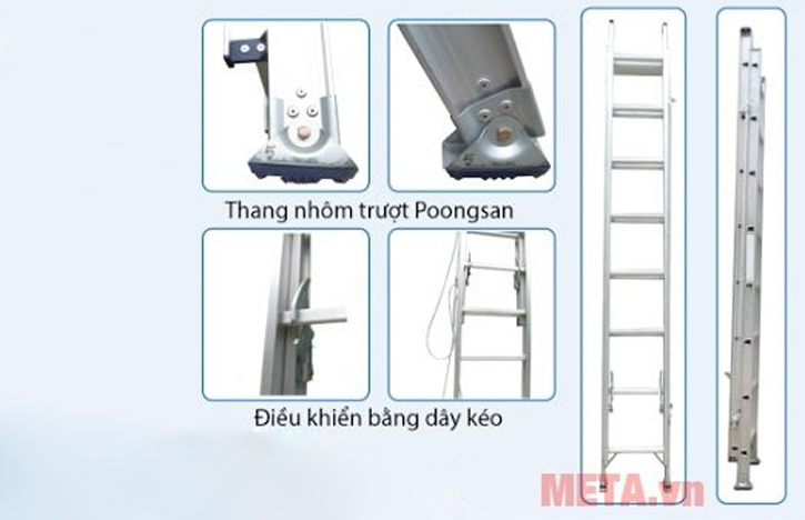 Các chi tiết của thang được thiết kế an toàn dễ dàng sử dụng