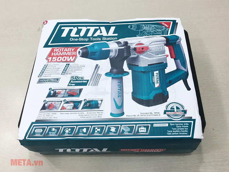 Máy khoan búa xoay Total TH115326 có công suất 1500W Máy khoan búa xoay