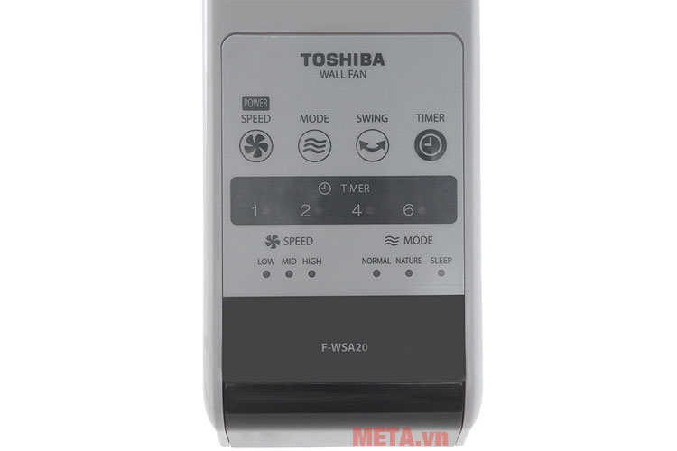 Bảng điều khiển cơ thiết kế trên thân quạt Toshiba F-WSA20(H)VN