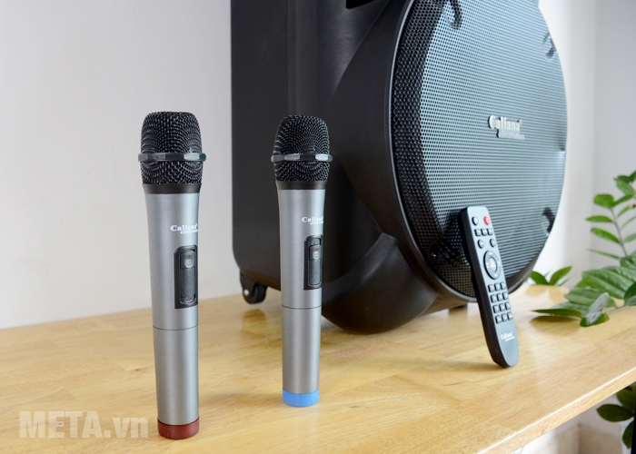 Loa được trang bị 2 micro không dây đi kèm