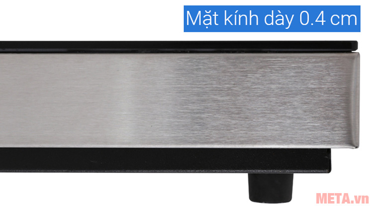 Mặt kính của bếp dày 0,4cm có khả năng chịu lực tốt