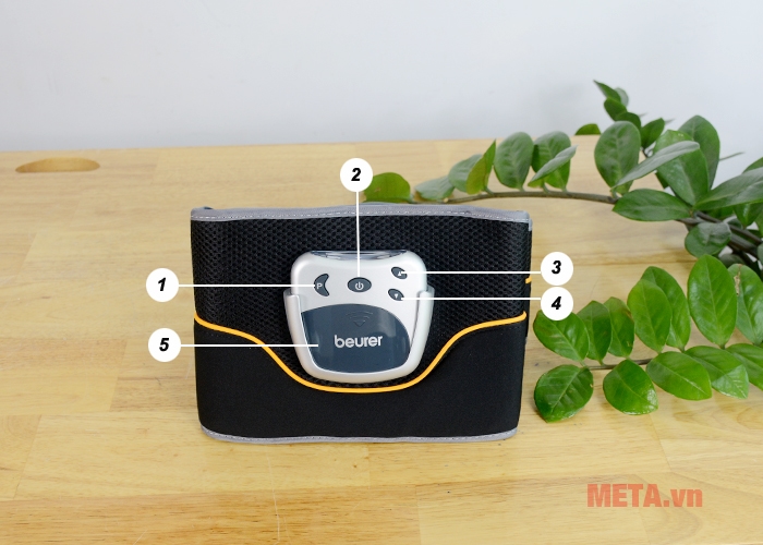 Bảng điều khiển của đai massage bụng Beurer EM35 Bảng điều khiển của đai massage bụng Beurer EM35