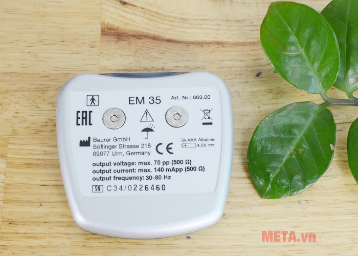 Các thông số kỹ thuật của đai massage bụng Beurer EM35 Các thông số kỹ thuật của đai massage bụng Beurer EM35