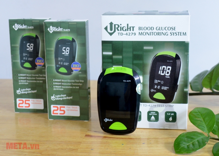 Máy đo đường huyết Uright TD-4279 đi kèm 2 hộp que thử 25 que