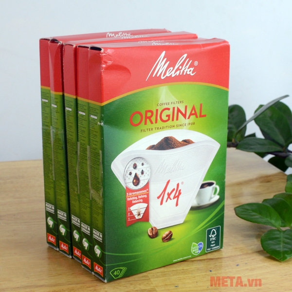 Bộ giấy lọc Melitta với 40 miếng/hộp được ứng dụng công nghệ sản xuất của Đức