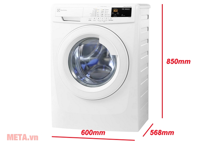 Kích thước máy giặt cửa trước 7kg Electrolux EWF80743  Kích thước máy giặt cửa trước 7kg Electrolux EWF80743