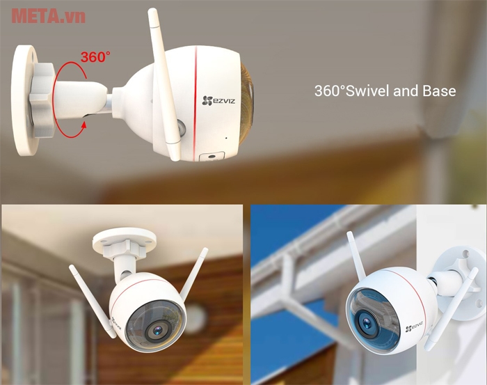 Khả năng xoay và đế gắn tường Camera wifi đa năng ngoài trời EZVIZ CS-CV310
