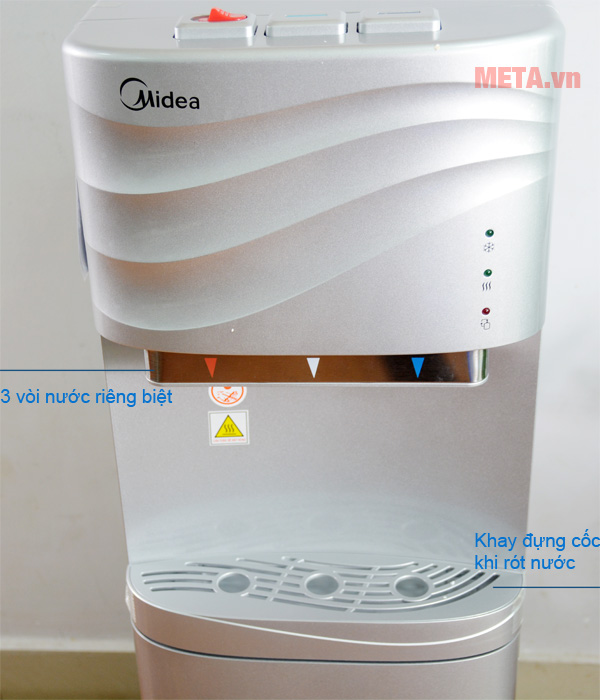 Cây nước nóng lạnh cao cấp Midea YL1634S thiết kế 3 vòi cấp nước riêng biệt