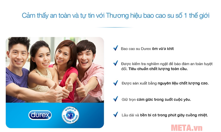 Bao cao su Durex Invisible Extra Lubricant (10 Cái / Hộp)