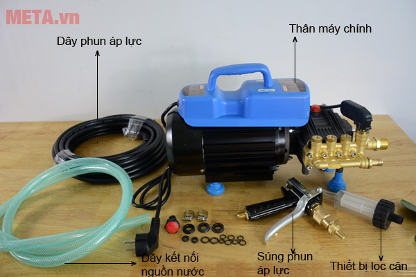 Máy xịt rửa Oshima OS-1100A có khả năng hút nước từ xô chậu Máy xịt rửa Oshima OS-1100A có khả năng hút nước từ xô chậu