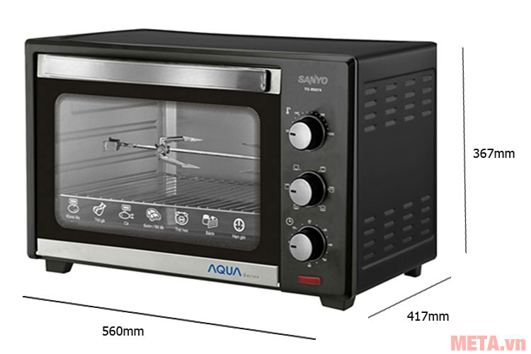 Kích thước thực tế của lò nướng Aqua ATO-CRL8076