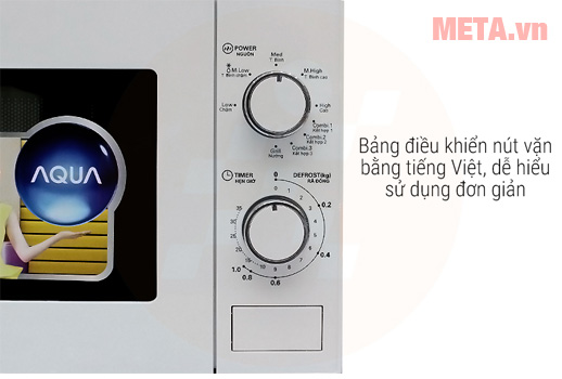 Bảng điều khiển với nút vặn bằng tiếng việt dể hiểu và dễ sử dụng