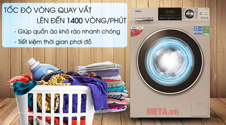 Máy giặt cửa trước có tốc độ vòng quay lên tới 1400 vòng/ phút