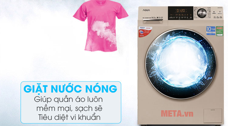 Inverter Aqua AQD-DD1000A trang bị chức năng giặt nước nóng