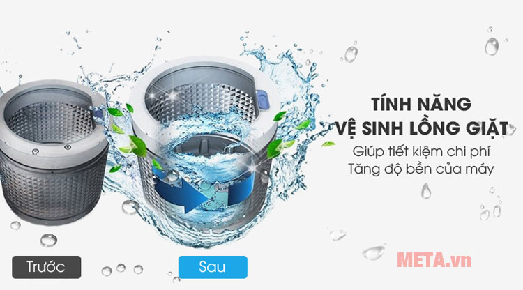 Tính năng vệ sinh lồng giặt tự động giúp tiết kiệm thời gian cho bạn.