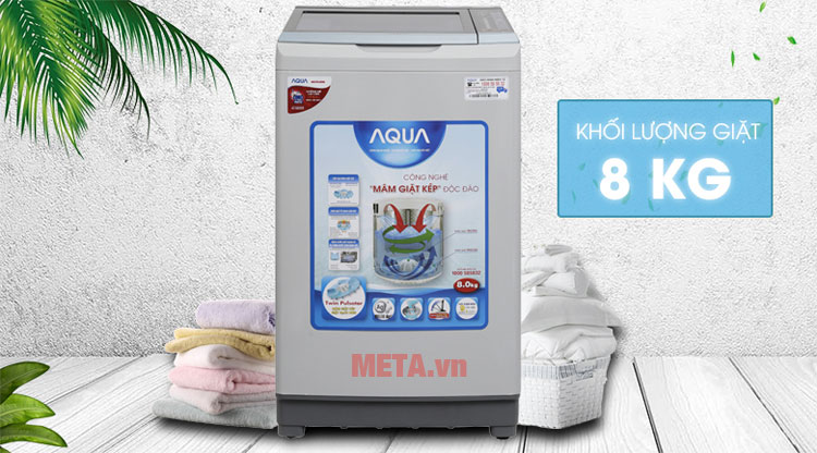 Máy giặt lồng đứng có thể giặt được tối đa 8kg quần áo