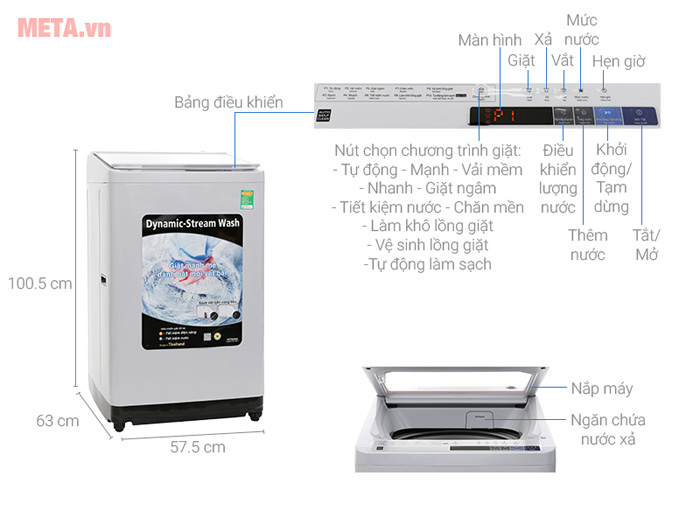 máy giặt cửa trên