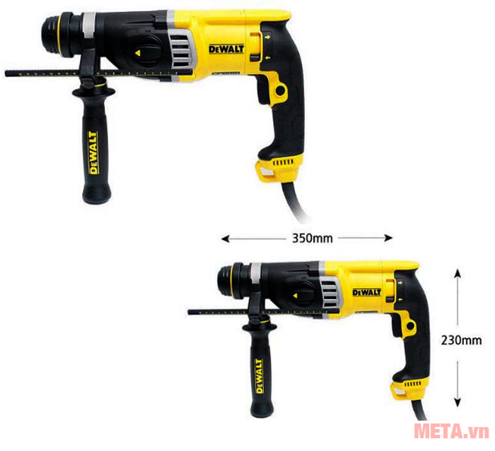 Kích thước máy khoan búa Dewalt D25143K