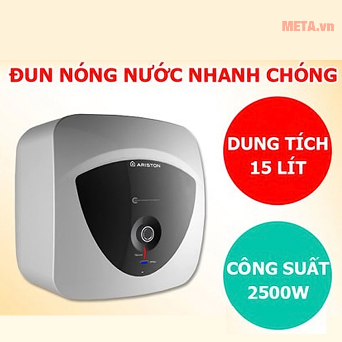 Bình nóng lạnh Ariston AN 15 LUX 2.5 FE có công suất 2500W