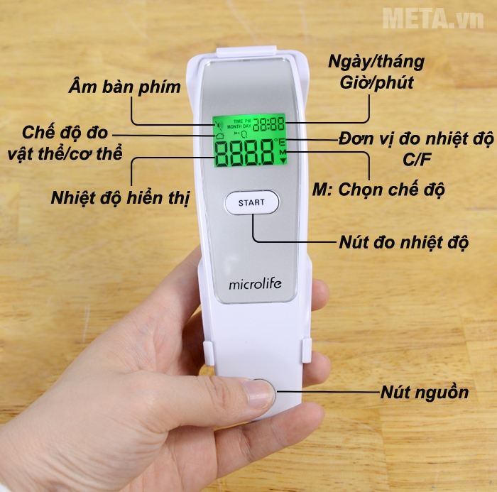 Ý nghĩa các biểu tượng trên màn hình của nhiệt kế hồng ngoại Microlife FR1MF1 