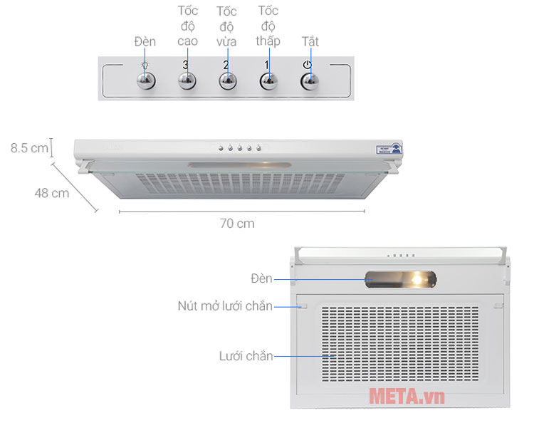 máy hút mùi Malloca H107W