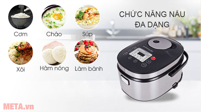 Nồi cơm điện tử 1,8L Sunhouse Mama SHD8903 có nhiều chức năng 