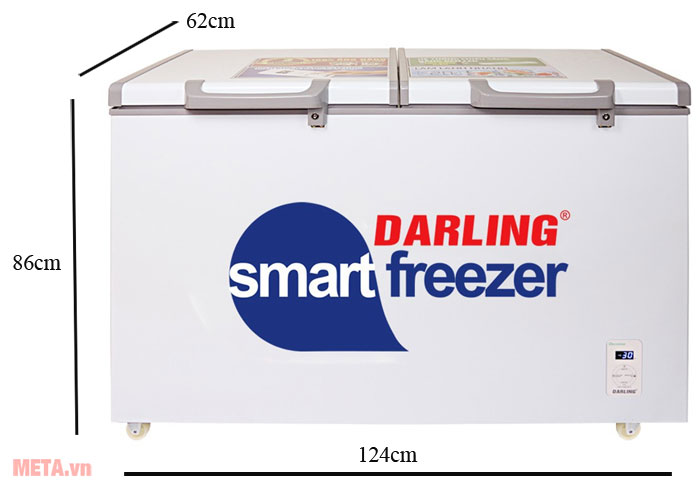 Kích thước tủ đông 1 ngăn Darling DMF-3799AS