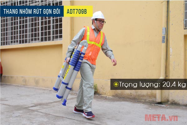 Thang nhôm rút gọn cho thợ điều hòa