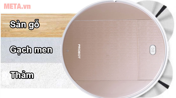 Robot có thể làm sạch trên nền thảm, gỗ, gạch men