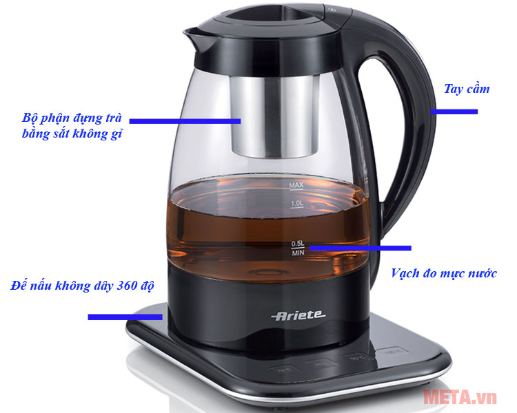 Các bộ phận của bình đun