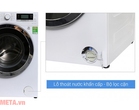 Lỗ thoát nước và bộ lọc cặn của máy