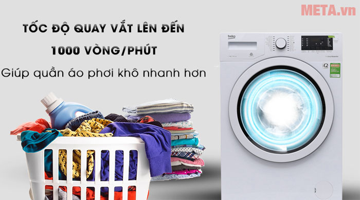 Tốc độ quay vắt lớn cho áo quần khô nhanh chóng