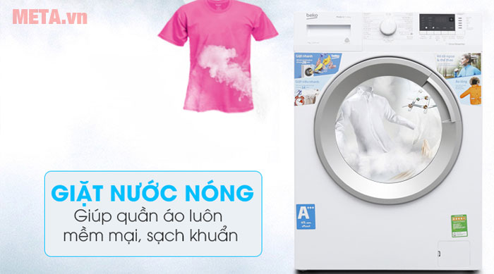 Chế độ giặt nước nóng giúp áo quần sạch khuẩn tối đa